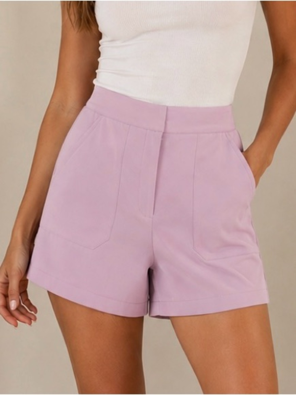 TCEC Lilac High Waisted Tailored Shorts - Size Small